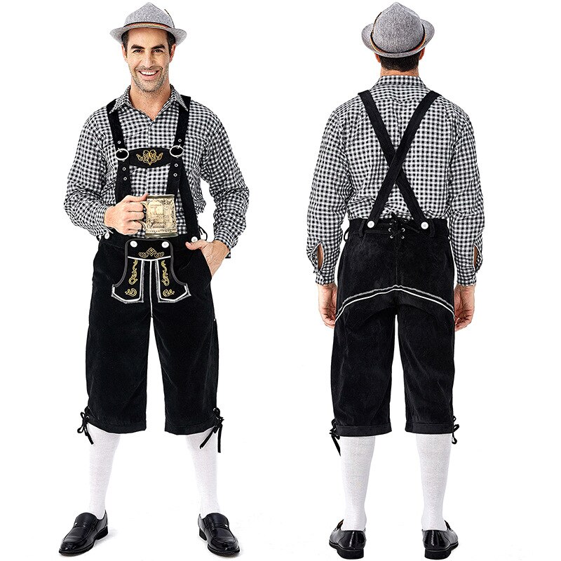 Echoine Volwassen Traditionele Oktoberfest Kostuum Lederhosen Beierse Octoberfest Duits Bier mannen Carnaval Party Fancy Kostuum