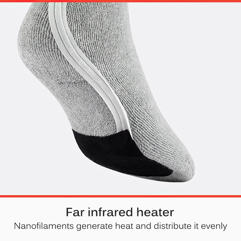 2200mAh Heating Socks Three Gears Winter Thermal Heated Socks Thicken Super Soft Cotton Comfort Socks Keep Foot Warm