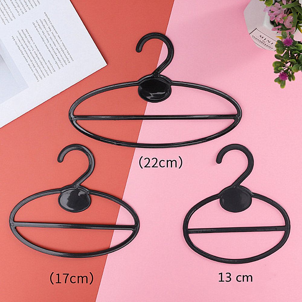 Mini cintre rond ovale en plastique, 1 pièce, créative, noir/blanc/Transparent, 1/2 couches, écharpe, cintre antidérapant,