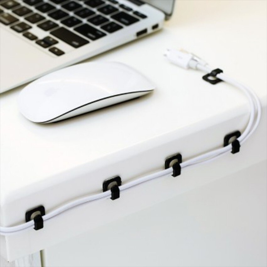18 pcs Cable Cord Wire Line Desk Wall Organizer Clips Data Lines Adhesive Clamp Fixer Fastener Tidy Holder