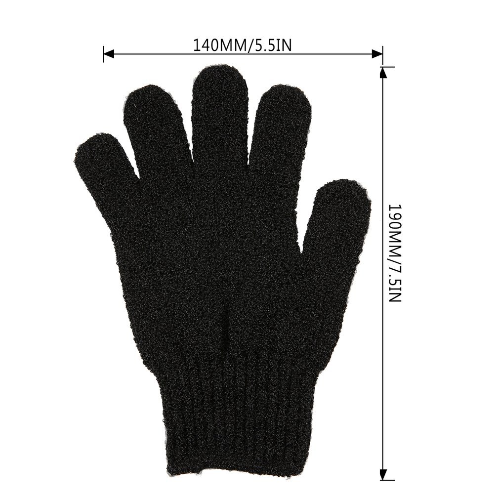 Black Exfoliating Gloves Full Body Scrub Dead Cells Soft Skin Blood Circulation Shower Bath Spa Exfoliation Accessories