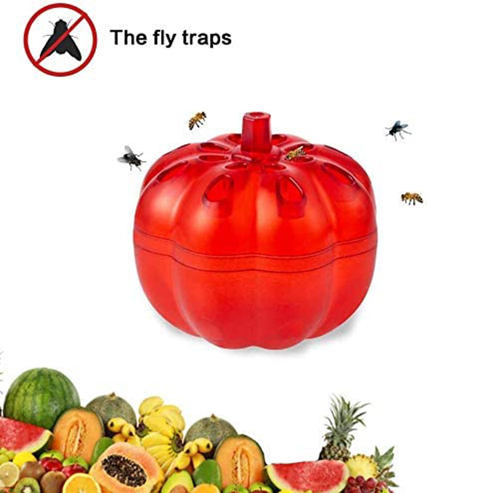 2pcs Fruit Fly Trap For Kitchens Safe Non-toxic Fly Killer Indoor Fly Trap Pumpkin Shape Reusable Silicone Kitchen Tool