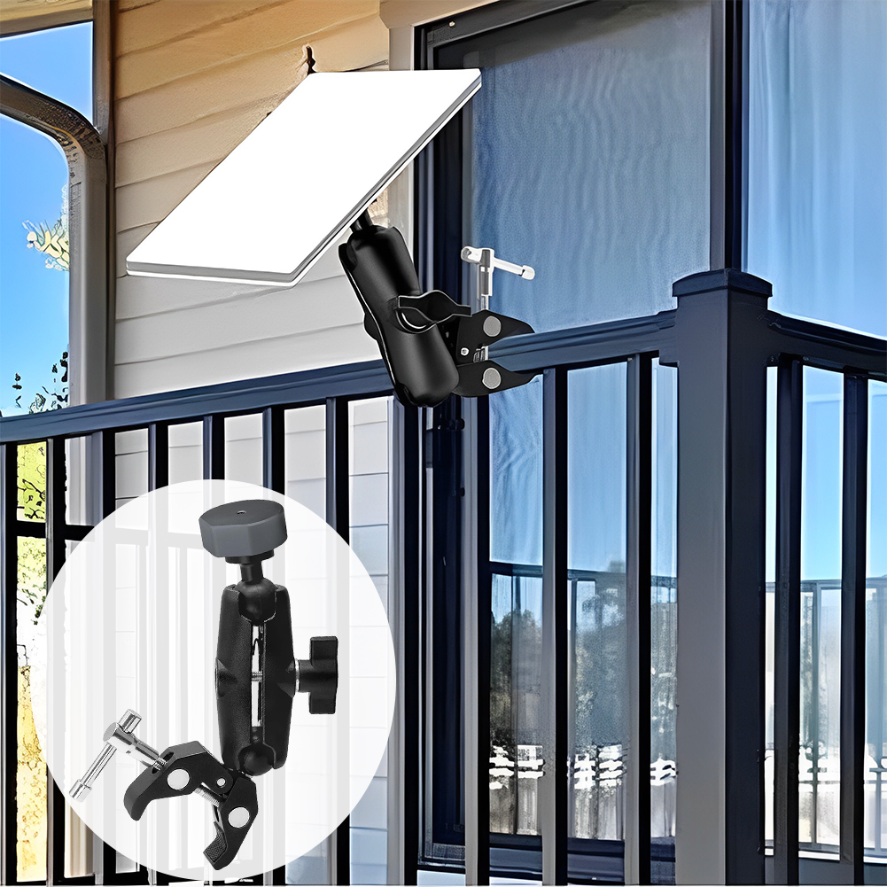 For Starlink Mini Mount Adjustable Clamp Bracket Kit Clamp Mount for RV/Yacht/Camper/Guardrails