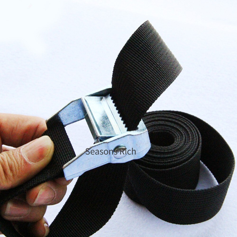 6M*25mm Black Tie Down Strap Strong Ratchet Belt Luggage Bag Cargo Lashing With Metal Buckle