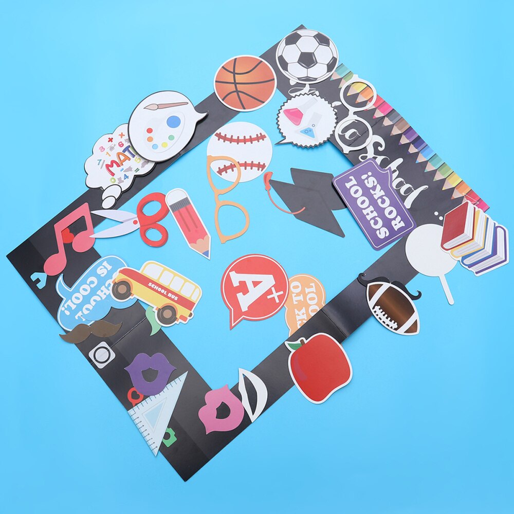 BACK TO SCHOOL Party Props Paper Photo Frame Class Party Decorative Paper DIY Photo Frame Props