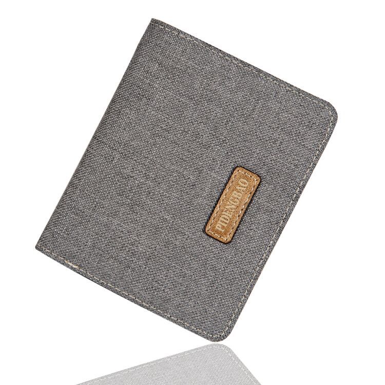 Heren Bifold Portefeuilles Card En Cash Houder Grijs Canvas Portemonnee Carteiras Beroemde Mode Luxe: Vertical Gray