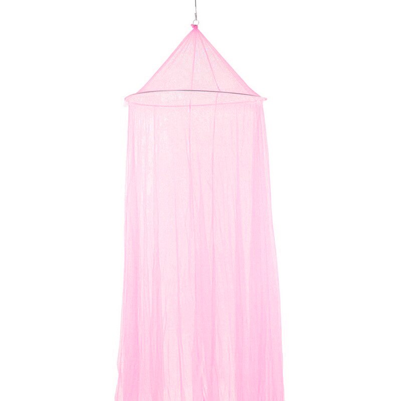 Sengehimmel hængt myggesikkert net rund top prinsesse seng telt gardin foldbar baldakin på sengen fe blonde dossels: C6