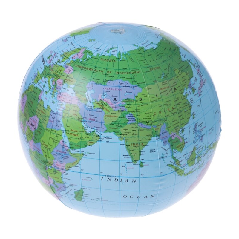 30Cm Opblaasbare World Map Globe Ballon Strand Ball Onderwijs Geografie Kid Speelgoed N0HD