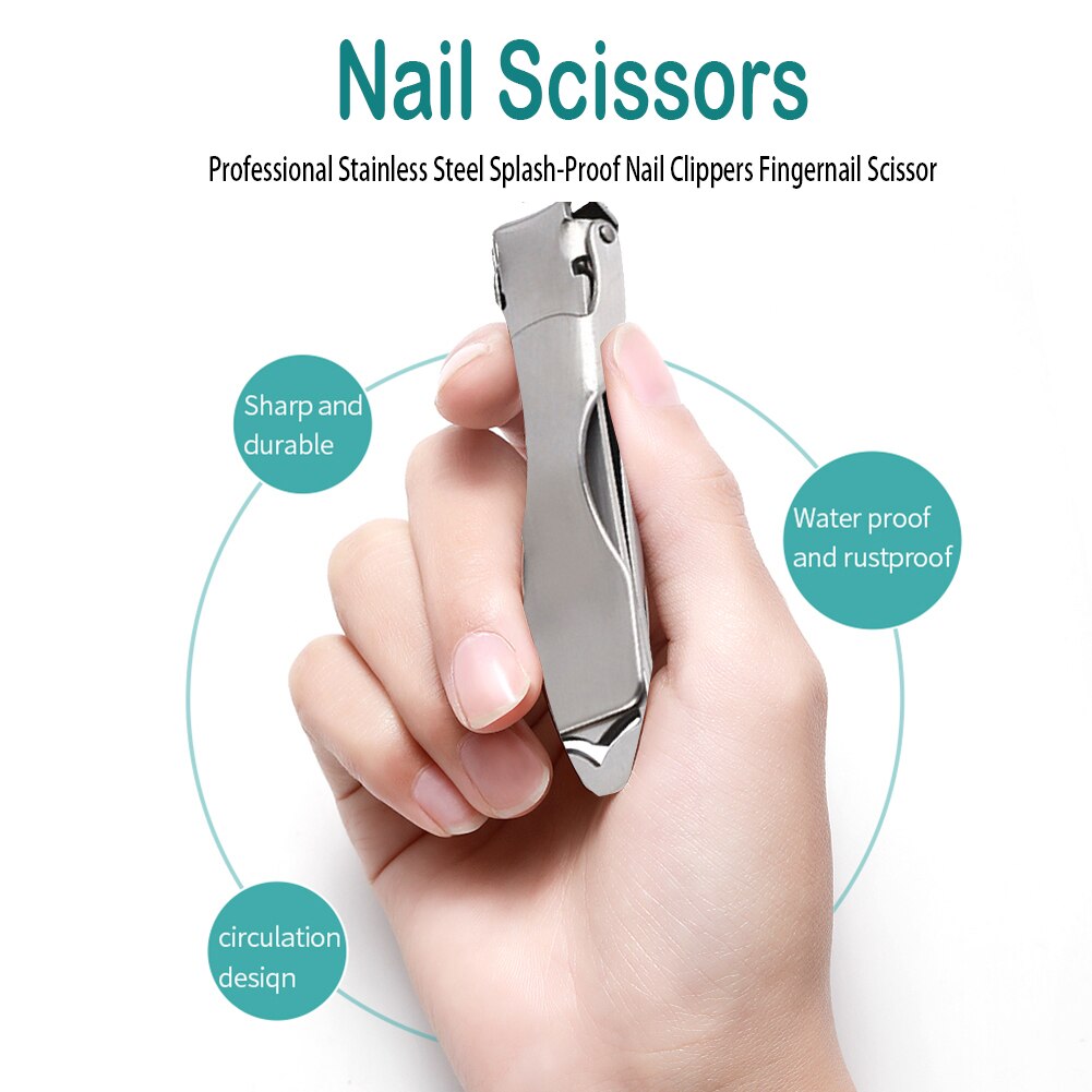 Travel Portable Fingernail Trimmer Stainless Steel Toenail Cutter Practical Manicure Nail Art Tool