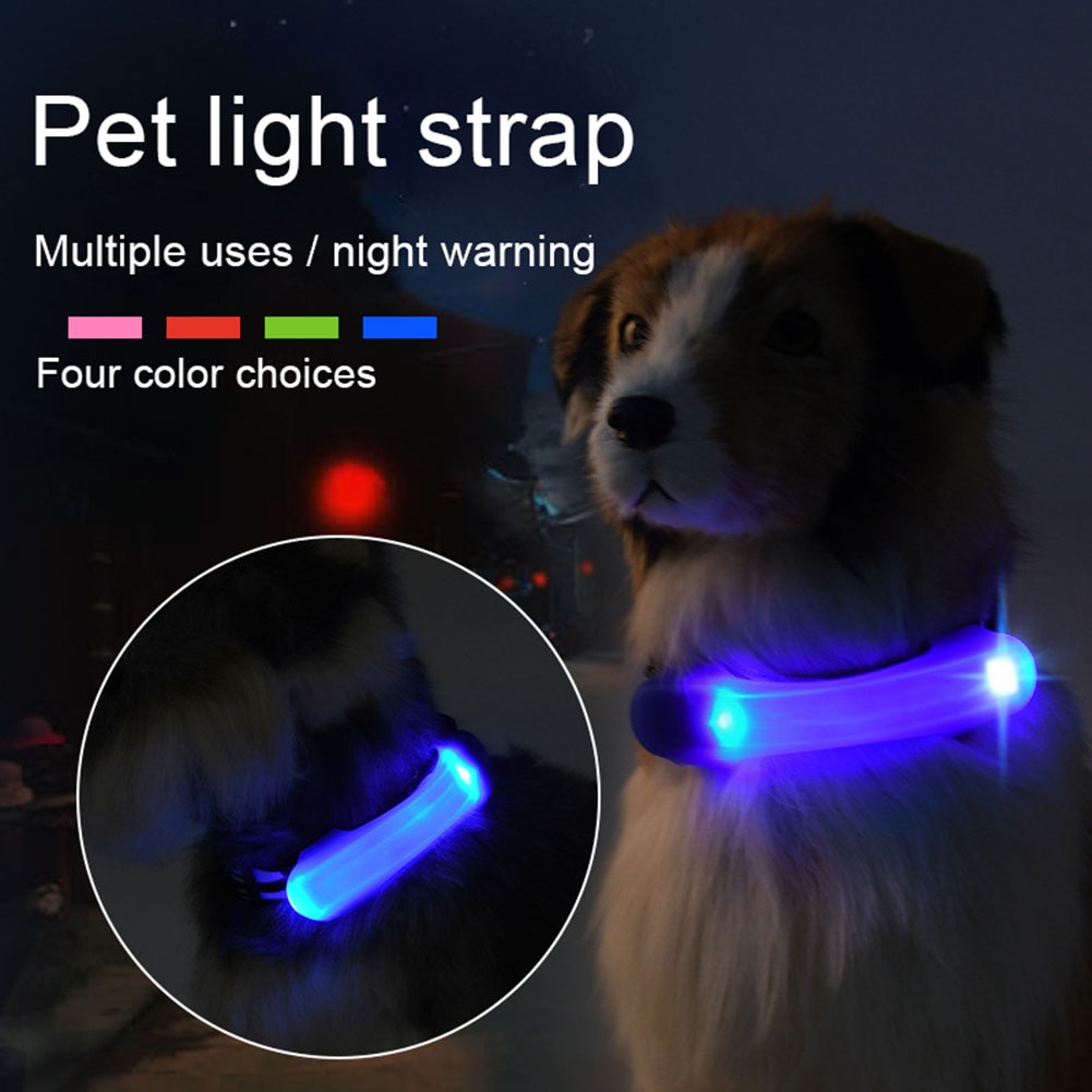 Nieuw Siliconen Bandjes Veiligheid Waarschuwingslichten Halsband Led Light Glowing Pet Kraag