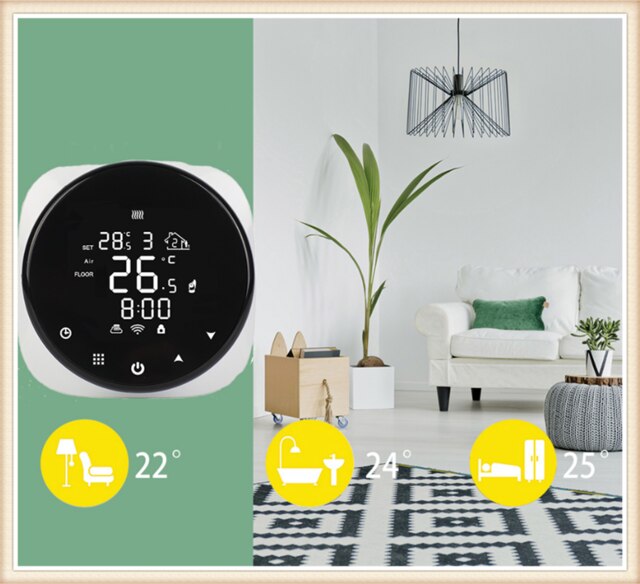 Smart WiFi Touch Thermostat Temperatur Wireless Controller Für Elektrische Boden Heizung Wasser/Gas Kessel Arbeitet Google Hause: Default Title