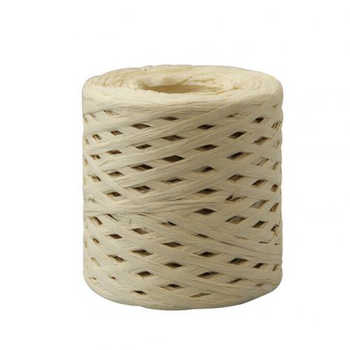 200m Papier Touw Raffia Lint Kant Wikkelen Touw Geschenkdoos Wikkelen DIY Scrapbooking Ambachten Birthday Party Bruiloft Decoratie: Beige