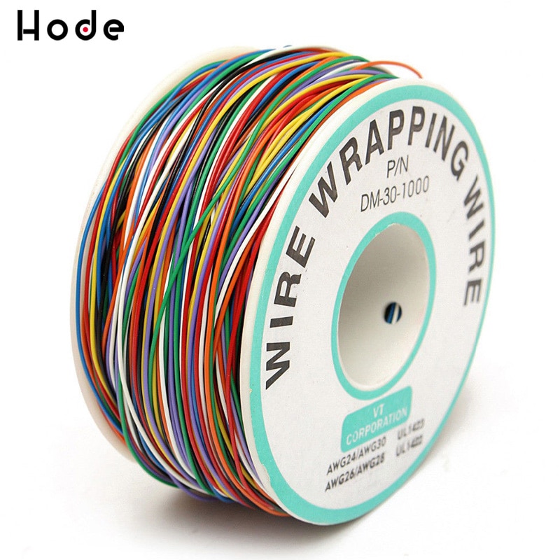 1 rolle Verpackung Draht 30AWG 0,25mm Zinn Überzogene Kupfer Draht Verpackung Isolierung Prüfung Kabel 8-Farbige Platine fliegen Linie