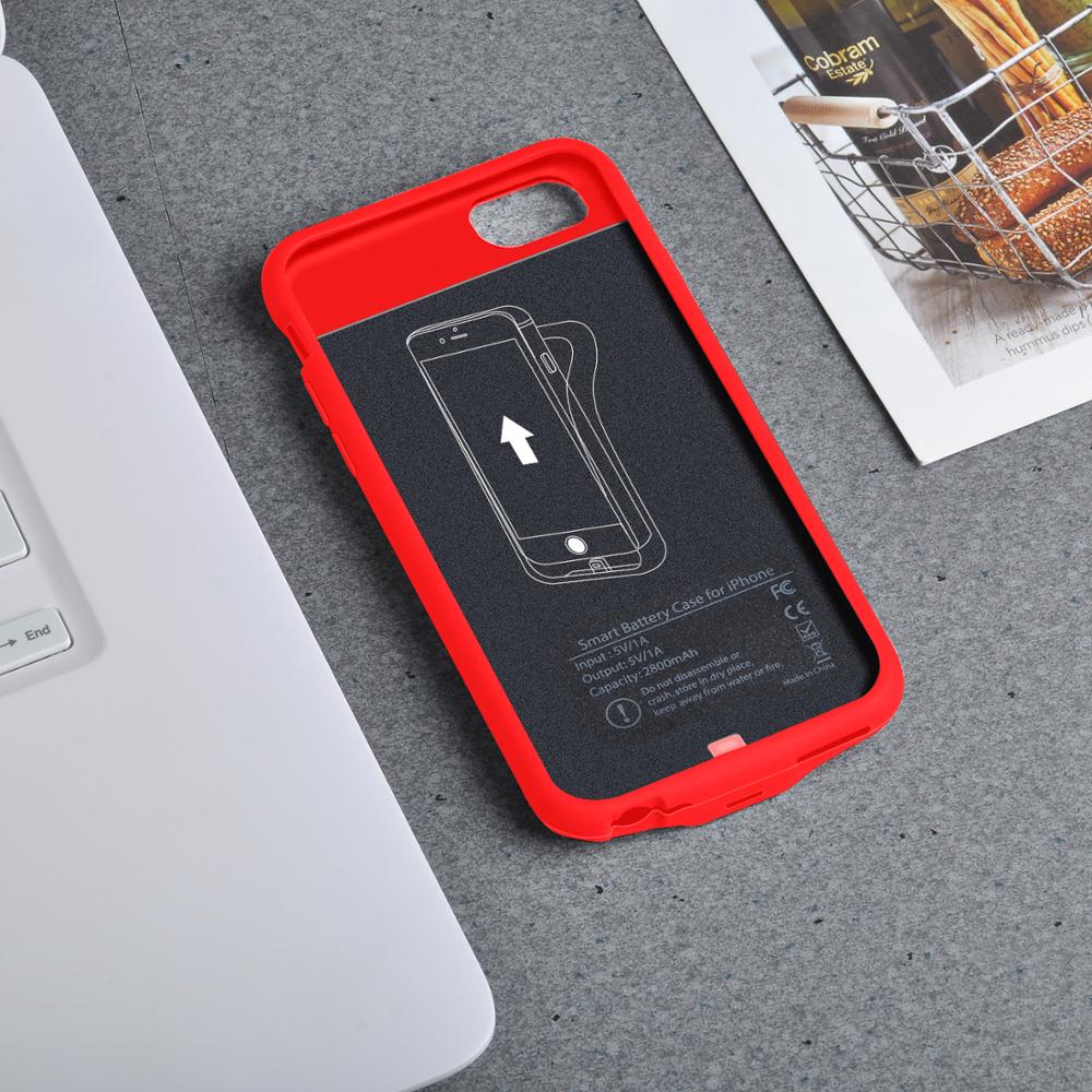 2800 Mah Batterij Oplader Voor Iphone 6 6 S 7 8 Batterij Case Power Bank Opladen Gevallen Oplader Ultra slanke Externe Back Pack