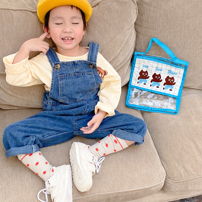Spring Children Kids Little Girls Denim Overalls Boys Jeans Cotton Denim Baby Girl Jumpsuit Casual Loose Overalls