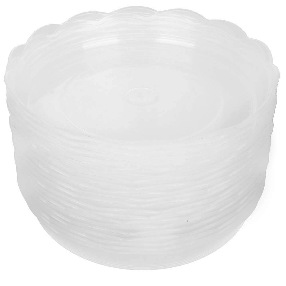 20pcs Plastic Round Flower Pot Tray Bottom Support Plant Pot Saucer Flowerpot Drip Tray for Garden Balcony 14cm(Transparent): Transparent 1