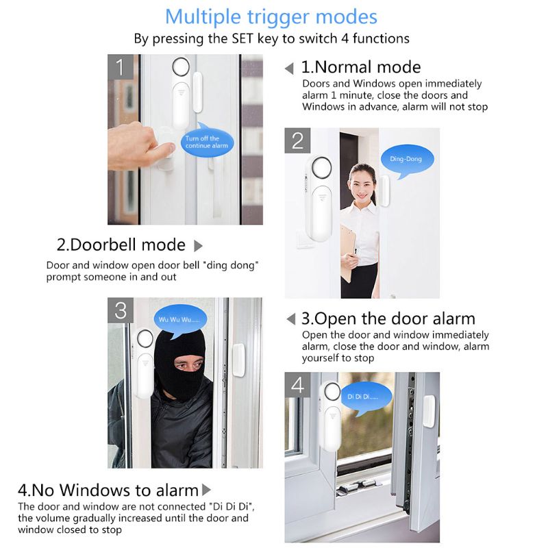 Home Guard Alarm Against Theft Door / Windows Wireless Remote Control Alarm 23GB