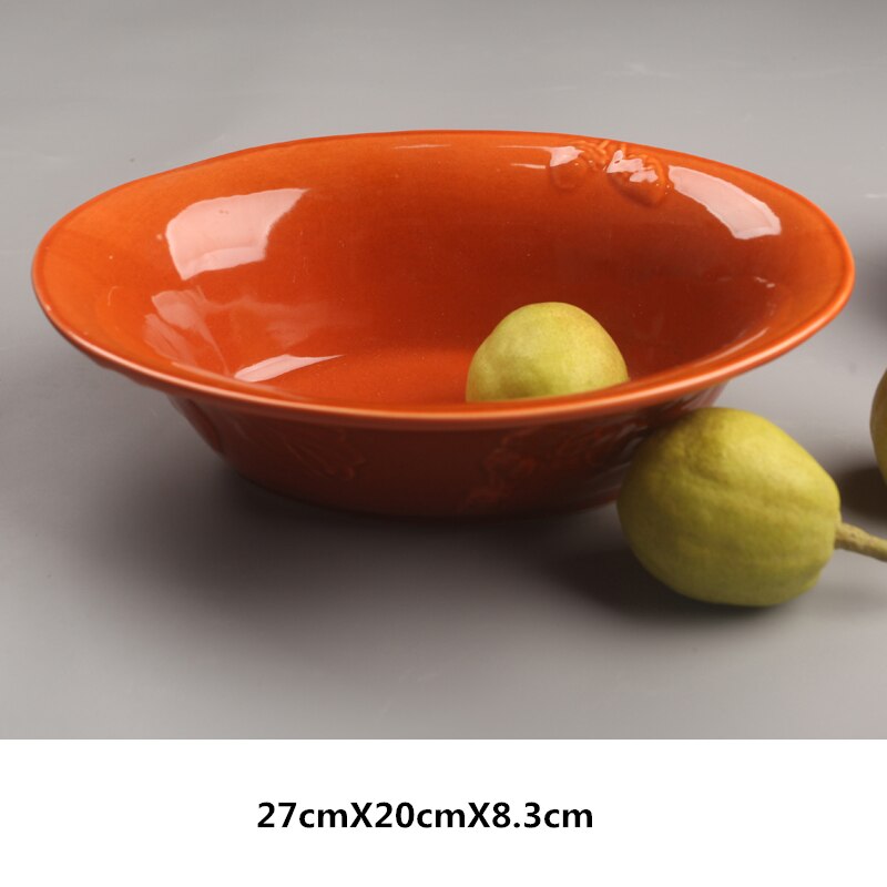 1Pcs ceramic plate Halloween party picnic supplies irregular pumpkin shape steak salad dessert cake storage tray: B