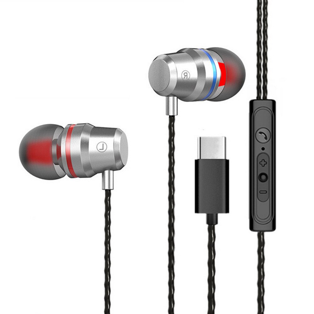 Type-C USB-C In-Ear Oortelefoon Headset Oordopjes Oordopjes Wth Draad-Gecontroleerde Mic Gaming Headset Voor Xiaomi huawei Letv Etc