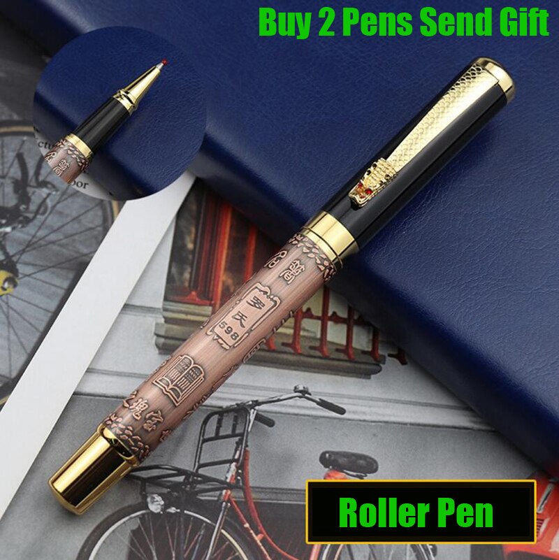 Brand Dragon Crystal Fountain Pen Luxury Metal Ink Pen Luoshi 598 Buy 2 Pens Send: Roose Roller Pen