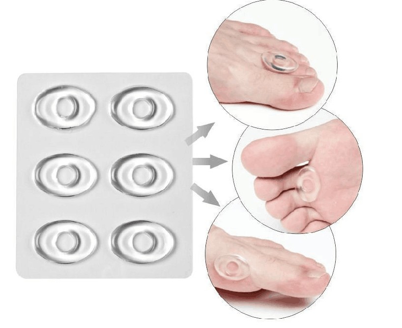 6pcs/pack Gel Corns Callus Ring Pads Silicone Corn Plaster Foot Pain Relief Cushion Heel Grips Liner Corn Shoe Insert Foot Care