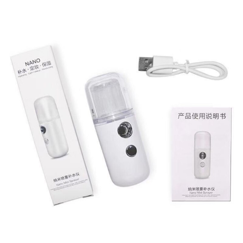 Humidificador de aire pequeño portátil USB recargable 30ML medidor de agua portátil ultrasónico carga Mini leche aceite vaporizado cara