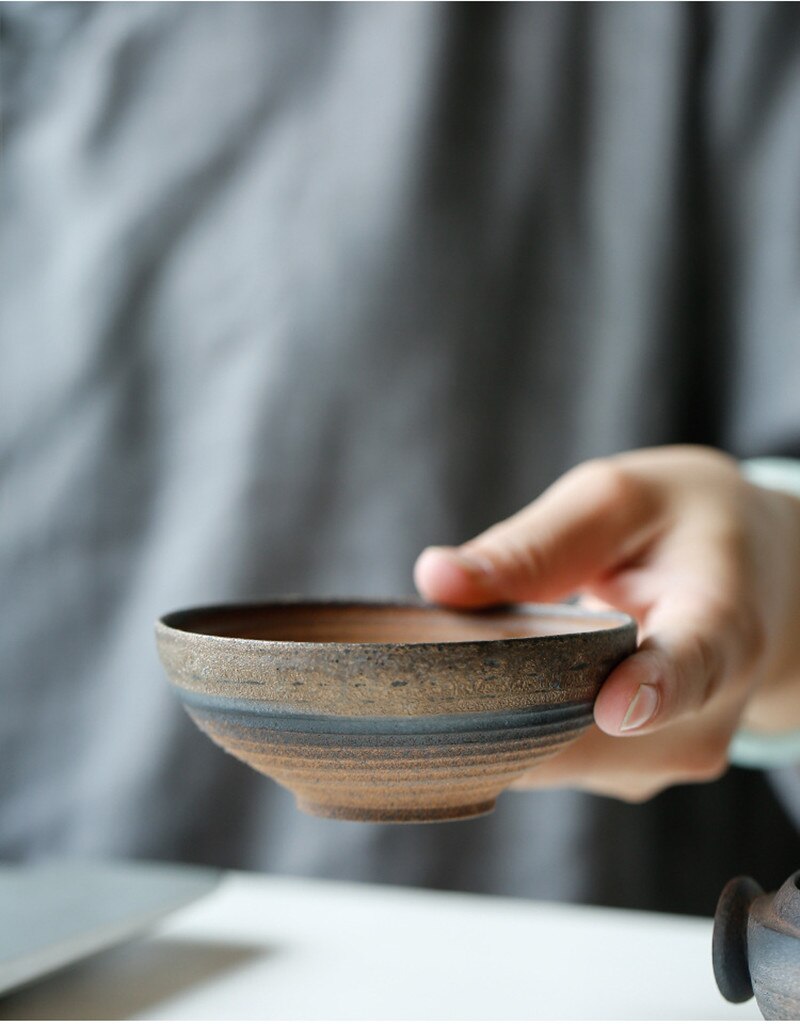 Service à thé Portable gaiwan japonais | Théière en céramique, service de tasses à thé, voyage tasse rapide, verres à boissons faits à la main