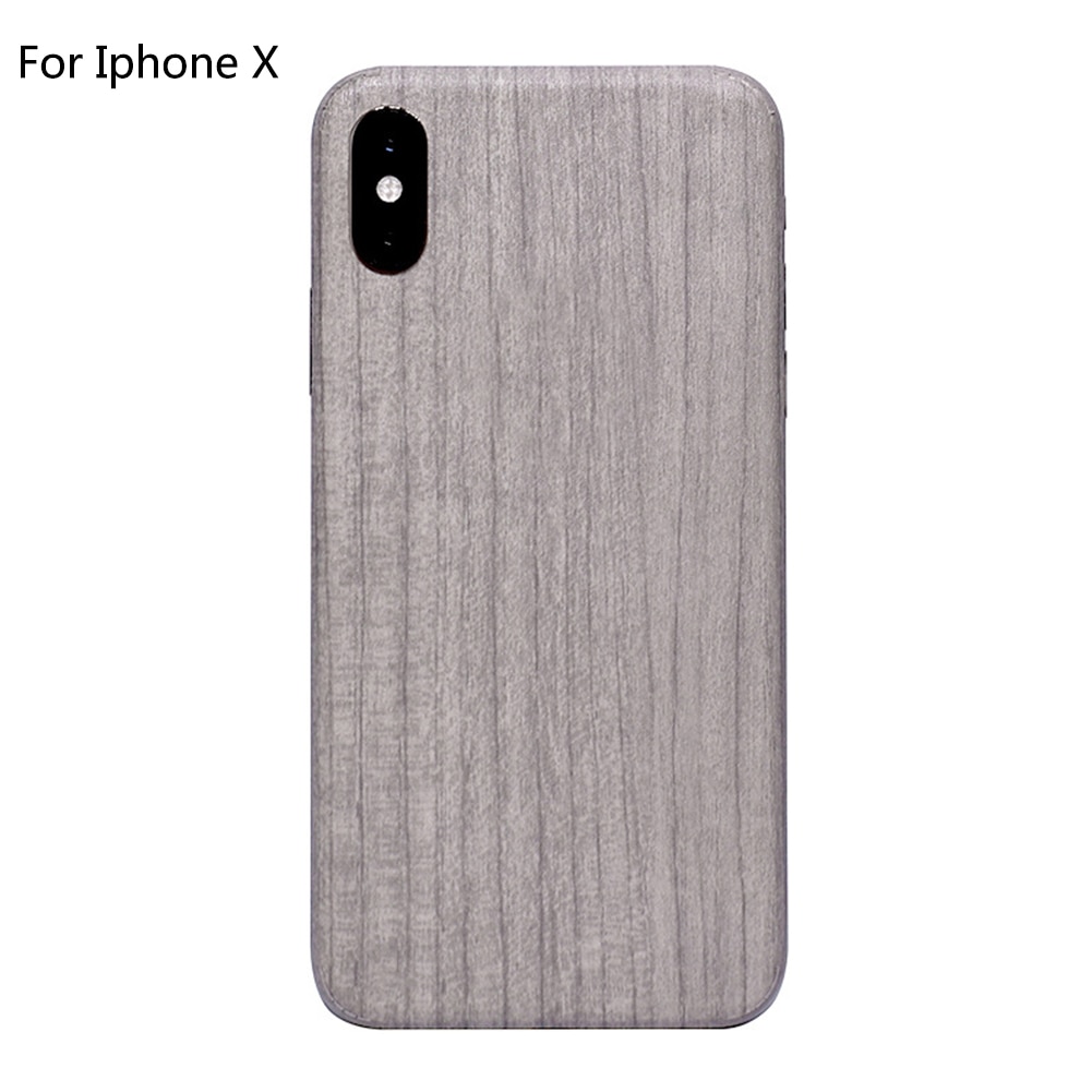 Película Anti arañazos de PVC Vintage cubierta completa removible de grano de madera teléfono pegatina accesorios pieles de protección trasera para IPhone X Xr
