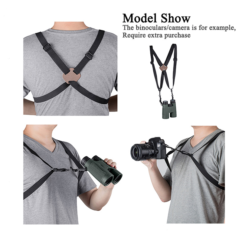 Sangle de harnais en forme de X, support binoculaire réglable, bretelles élastiques et durables, accessoires optiques pour jumelles et appareils photo