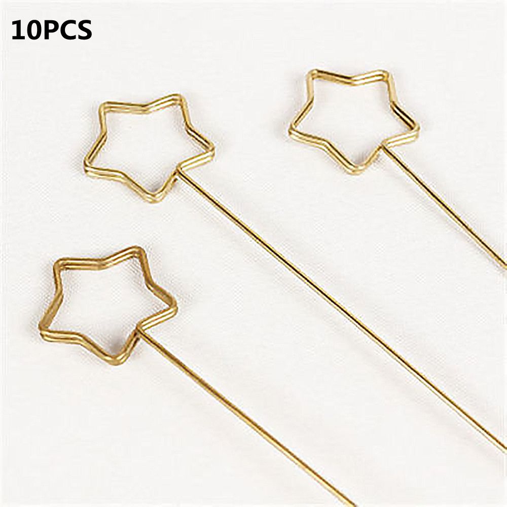 10Stck DIY Gold Floristen Strauß Kasten Verpackung Liefert Blume Strauß Karte Halfter Stock Clips Kuchen Karte: Stern