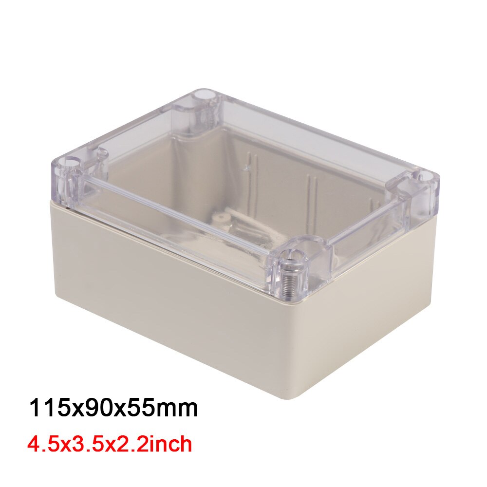 Enclosure Electronic Instrument Housing Case Waterproof Plastic Junction Box Transparent Cover Electrical Project Outdoor Boxes: 115x90x55mm