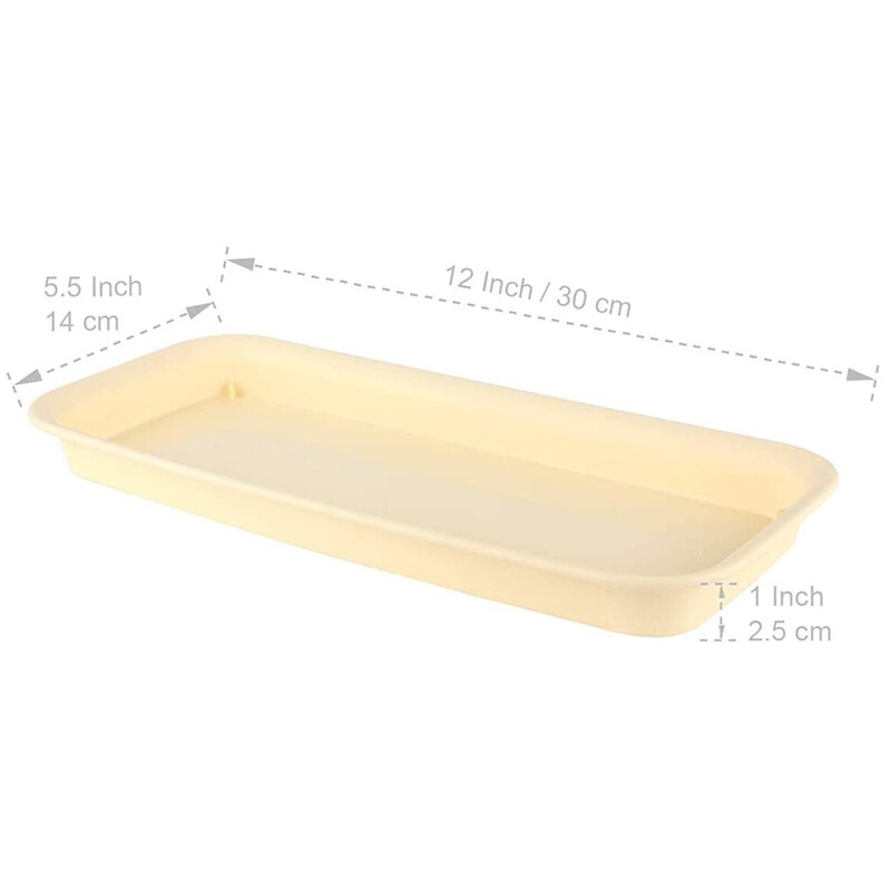 Plastik plante urtepottebakke 12 tommer beige, hvert sæt  of 4,  urtepottebakke, brugt til saftige urtepotter