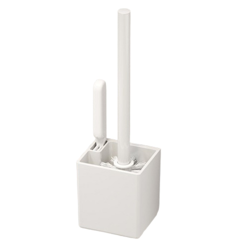 Nail-free Toilet Brush Holder Rack Durable No Punching Floor Toilet Cleaning Tool Nylon Bristles Long Handle: SKY BLUE