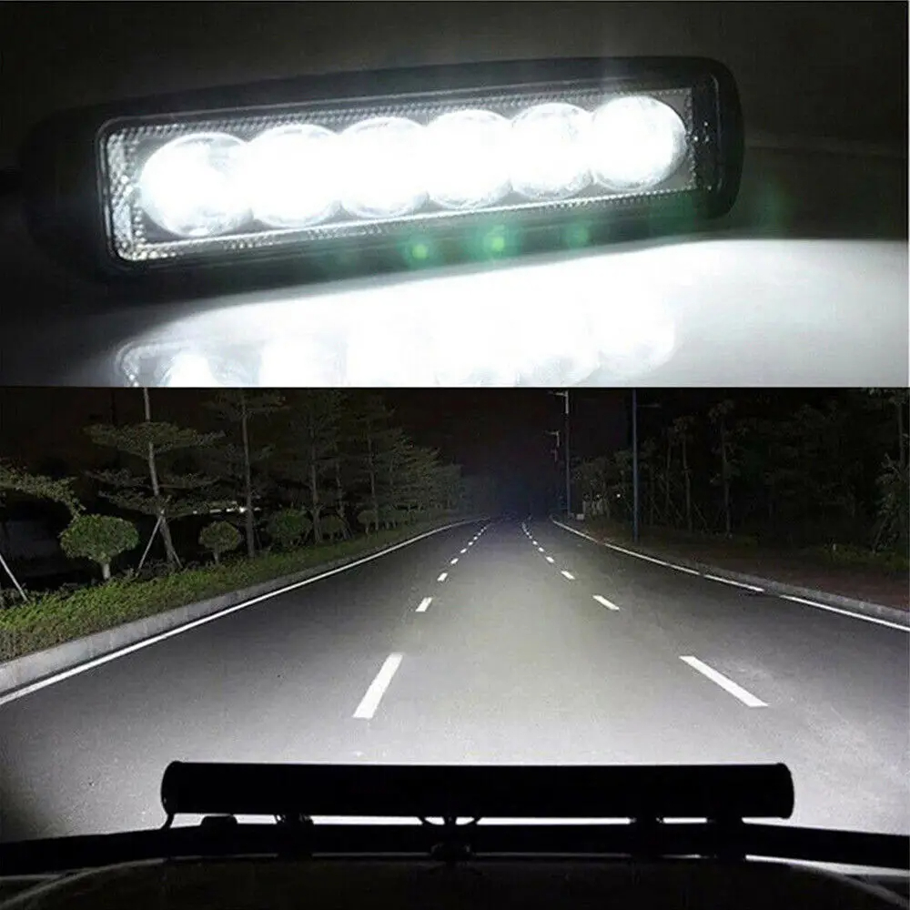 Auto Werklamp 18W 6 Led Drl Spotlight Hoge Heldere Waterdichte Auto Offroad Suv Truck Koplampen Rijden Lamp 12V 24V 6000K
