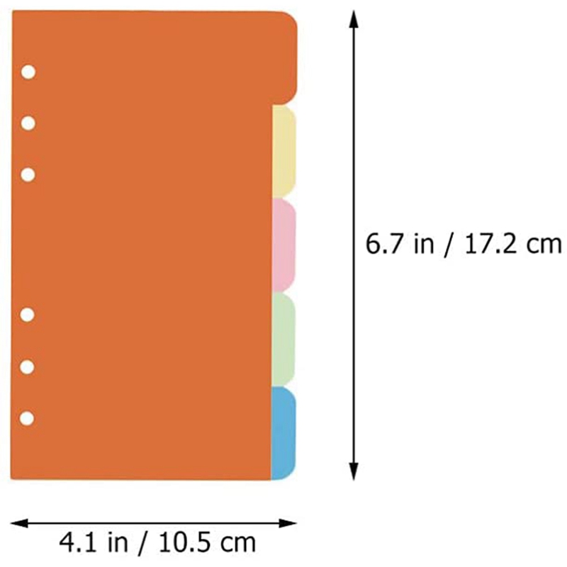 30Pcs 6 Reliure À Anneaux Séparateurs Avec 4 Onglets Diviseur De Papier Catégorie Page D&#39;indexation Cartes Feuilles Liants