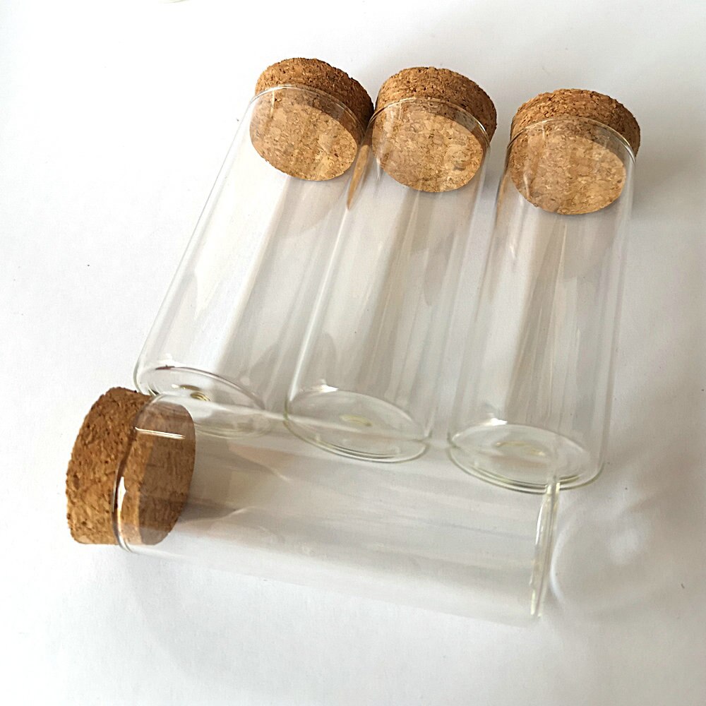 Tubos de ensayo de vidrio con tapones de corcho, frascos de deseos, botellas de almacenamiento para laboratorio o de decoración, 35ml, 30x75mm, 10 unids/lote