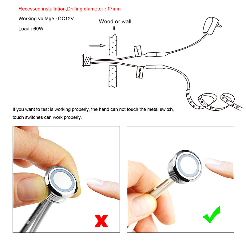 Sensor Schakelaar Touch Dimmer 12V 24V 5A Mini Smart Traploos Dimbare Closet Corridor Lamp Led Light Strip Thuis detector Schakelaars