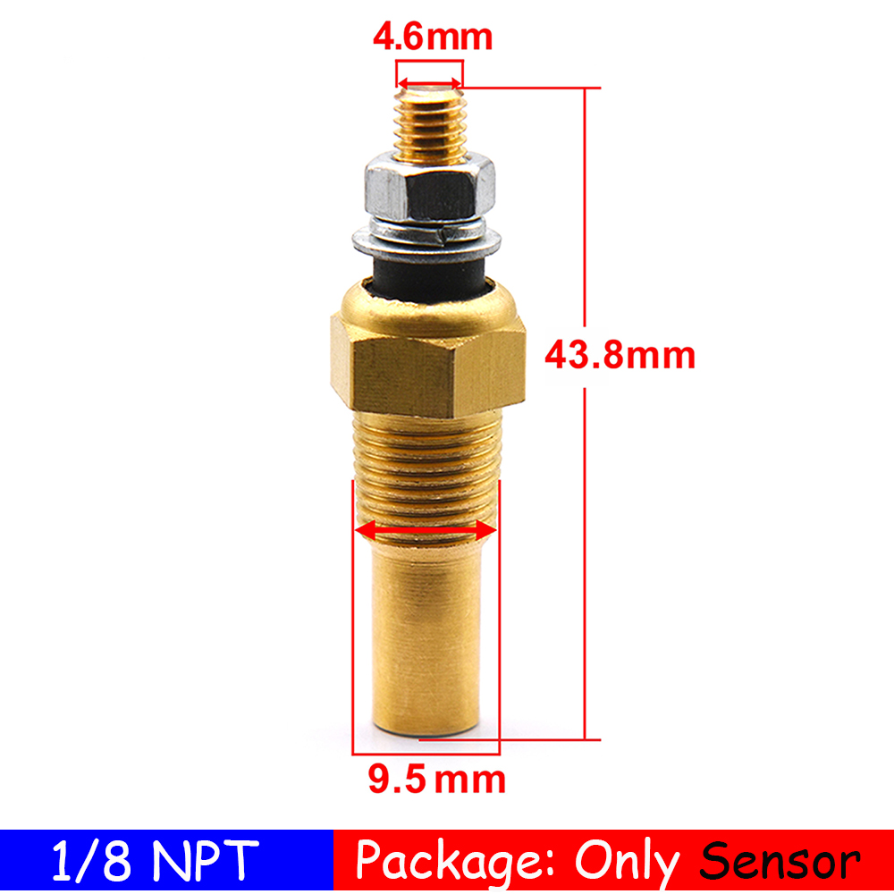 1/8NPT Water Temp Sensor Temp Radiator Water Temp Joint Pipe Sensor 26mm 28mm 30mm 32mm 34mm 36mm 38mm 40mm Hose Adaptor Sensor