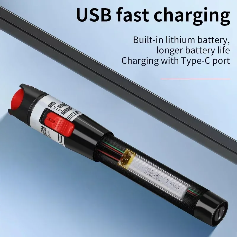 Tester de cabluri cu fibră optică vfl reîncărcabil comptyco 15 30 50mw( (opțional) localizator vizual de defecțiuni pentru baterii litiu reîncărcabil