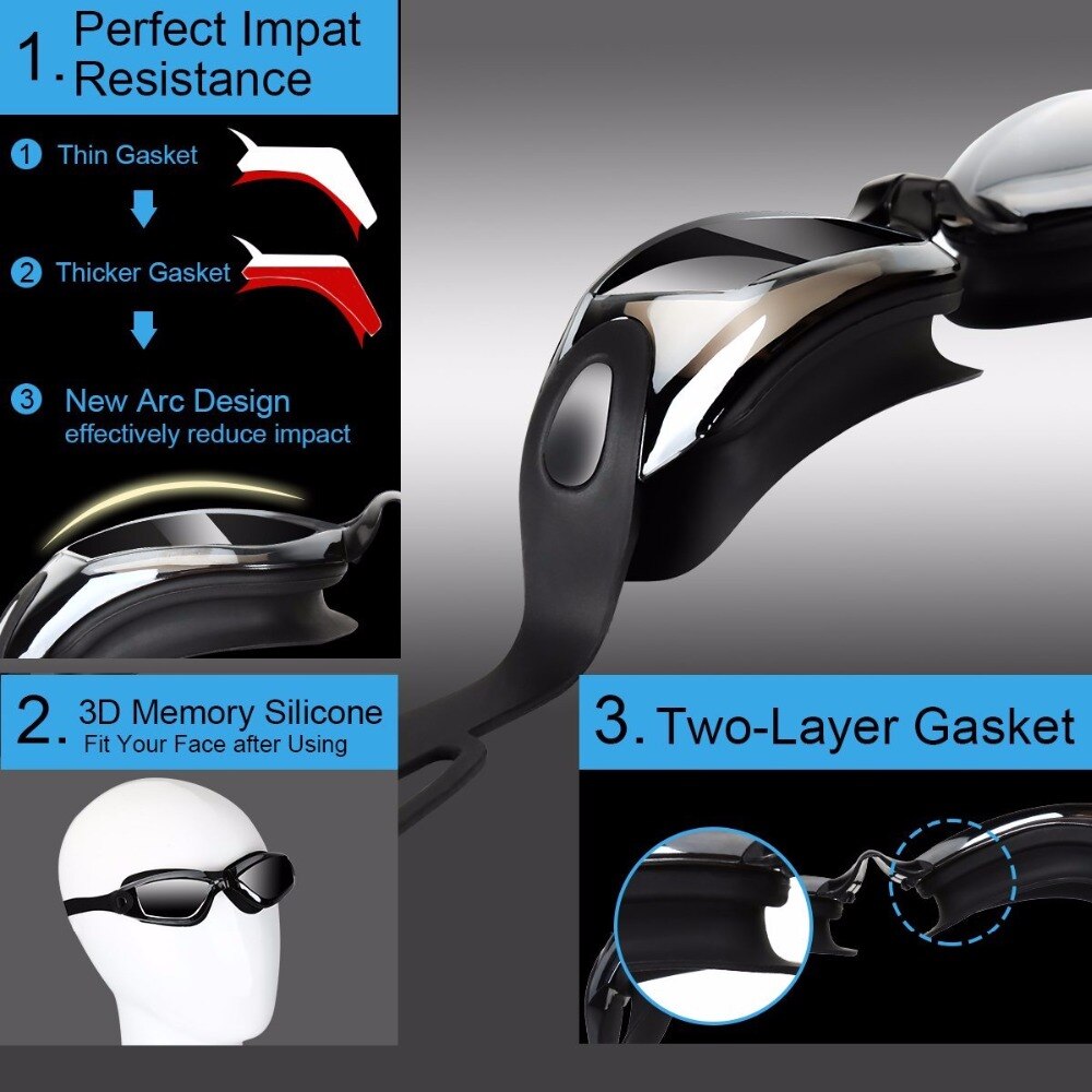 Myopie Schwimmen Brille Mit Hut Ohr Stecker Nase Clip Anzug Wasserdichte Optische Schwimmen Tauchen Gläser Anti-nebel Dioptrien Schwimmen brillen Pool