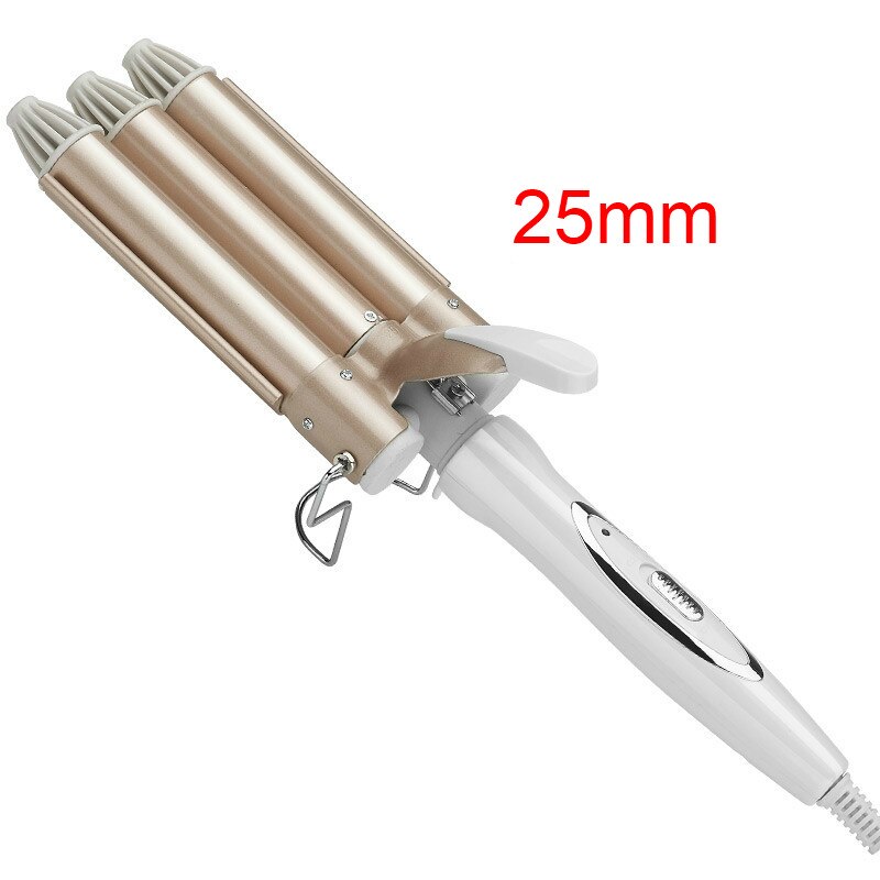 Krøllejern keramisk trippeltønde hårstyler hair waver stylingværktøjer 110-220v hårkrøller elektrisk curling: 25mm / Eu