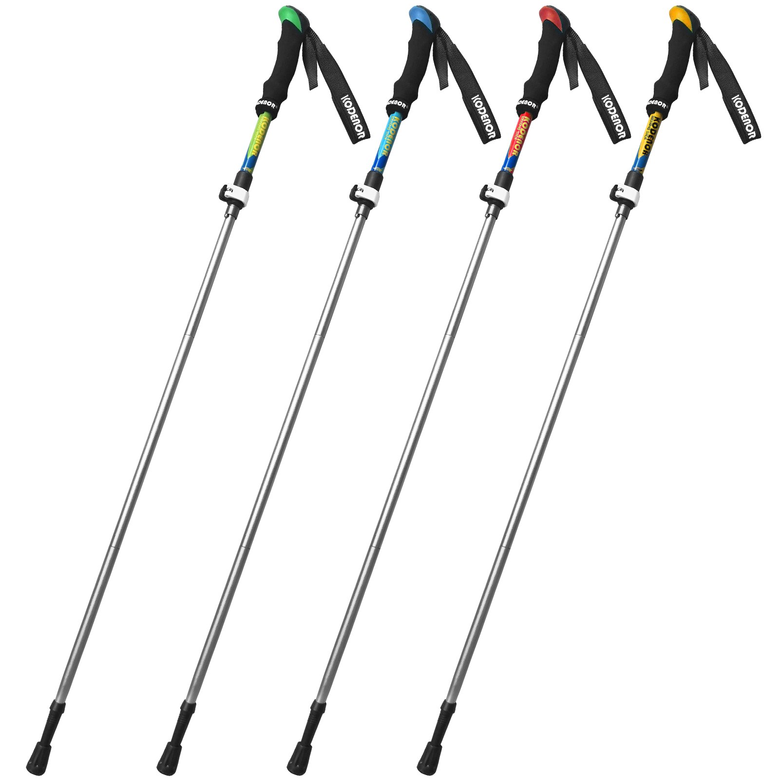 KODENOR 2 PCS Walking Stick Collapsible Trekking Pole Set Men Women 5 Sections Walking Pole Climbing Hiking Accessories