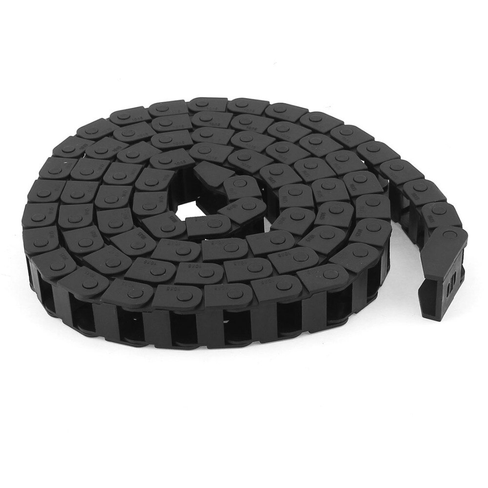 Uxcell  r28 10 x 15mm nylon beskyttelse serie trækkæde kabel wireholder 1.5m/ 4.9ft længde lavstøj vandtæt sort