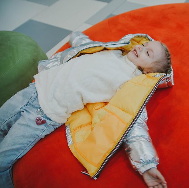 Barn vinterjacka för barn flickor silver guld pojkar casual huva kappa babykläder ytterkläder barn parka jacka snödräkt
