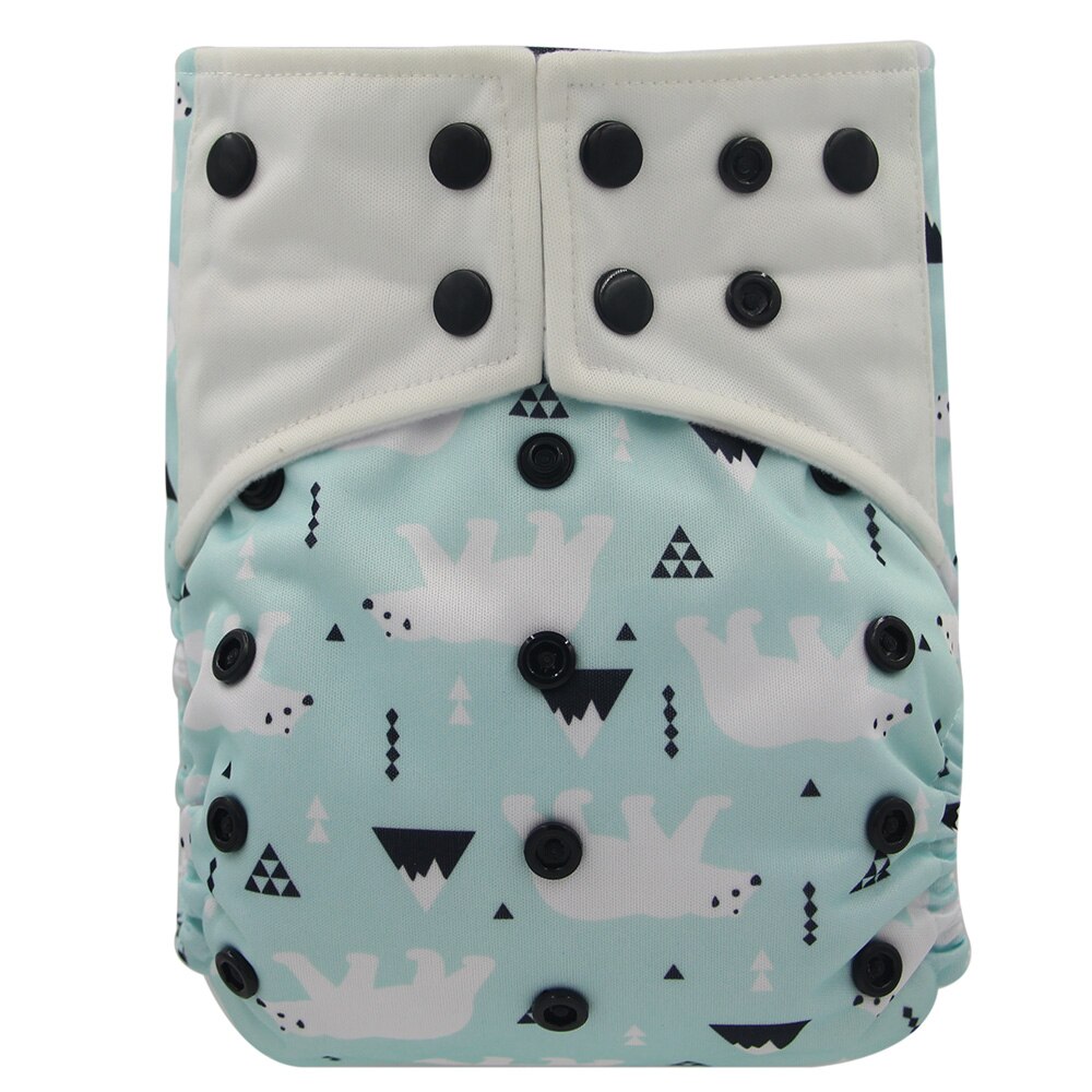 Ohbabyka Newborn Reusable Nappies Cover Flamingo Print Pocket Diaper Washable Baby Cloth Diaper Bamboo Charcoal Diaper Pants: 142