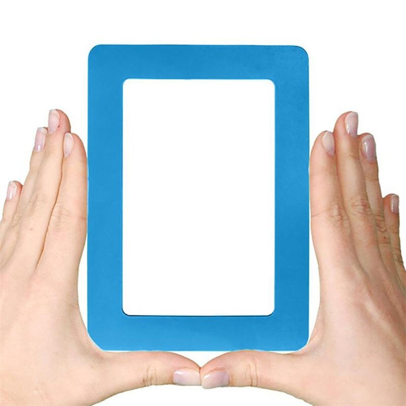 Colorful Magnetic Picture Frames 11.8*16cm Photo Magnets Photoframe Refrigerato PVC Home Decor Modern Magnetic Photo Fridge: Blue