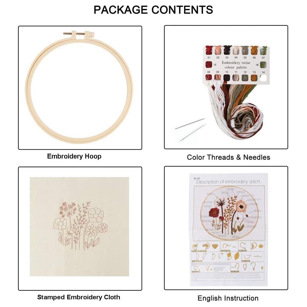 5pcs Handmade Embroidery Kit 3d Floral Flower Bouquet Cross Stitch Wedding For Beginner