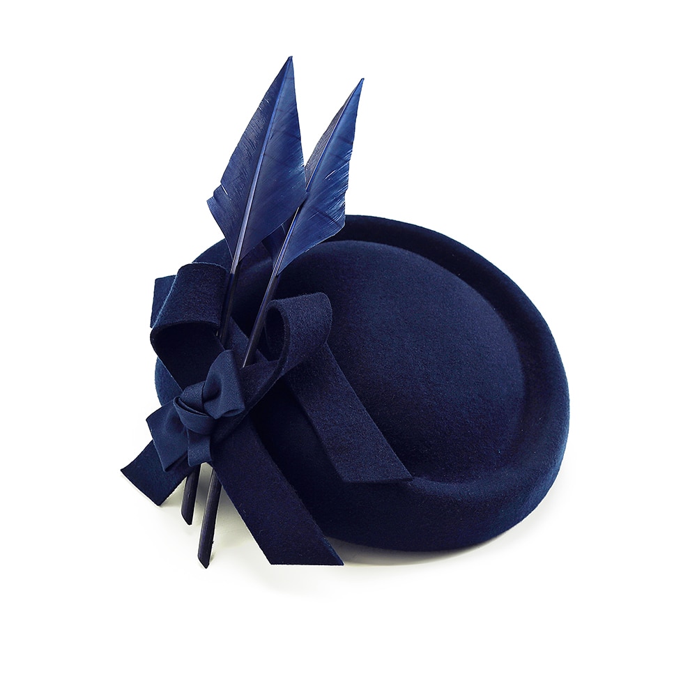 Kvinnors fedoras hatt brun fascinator keps för kyrka bröllop kvinna hatt ull blomma dekoration dam bowler hattar