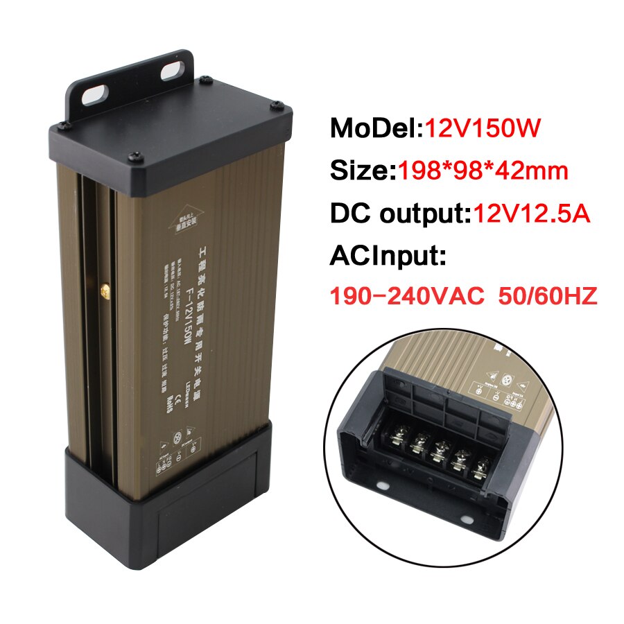 5V 12 V 24 V Rainproof Switching Power Supply IP43 DC12V 60W 100W 150W 200W 300W 400W 500W 220V LED outdoor Transformer