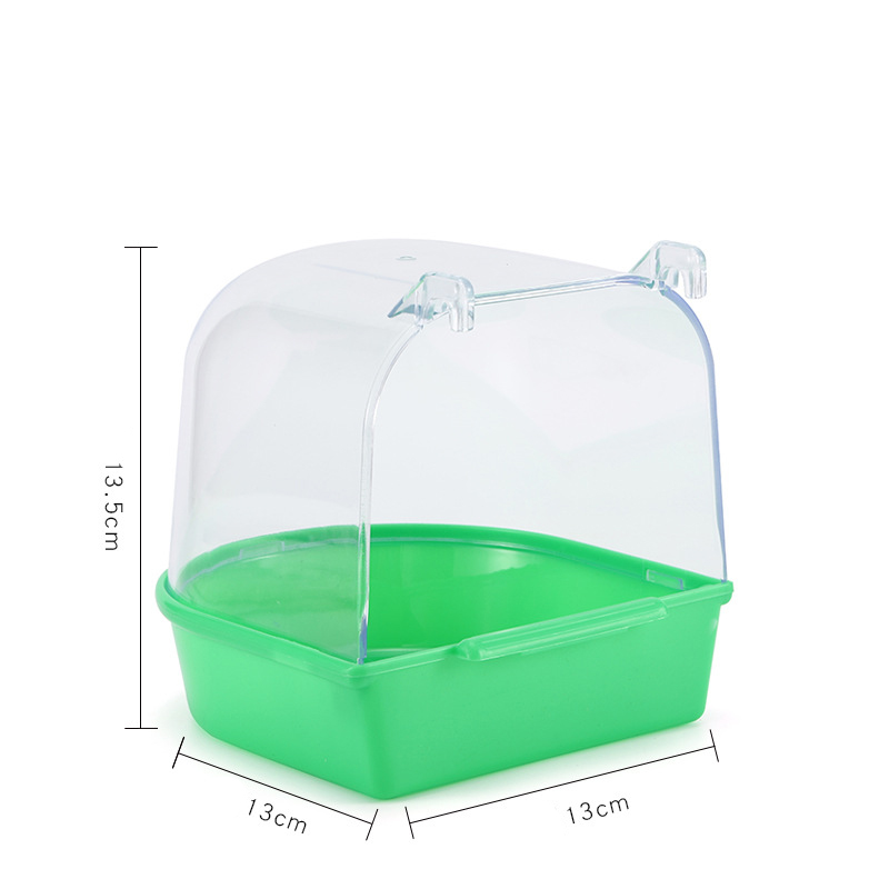 Pet Birds Parrot Hanging Bath Shower Bathtub Accessories Bird Feeder Box Supplies Canary Parakeet Pets Toys Plastic Simple: green